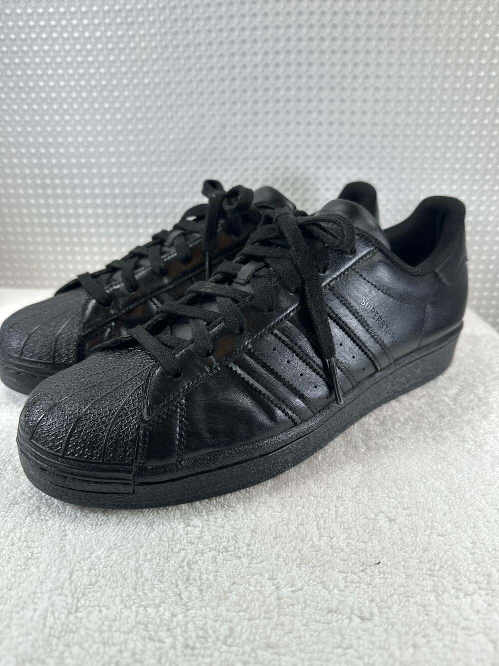 adidas Superstar Core Black Triple Black Leather Sneakers